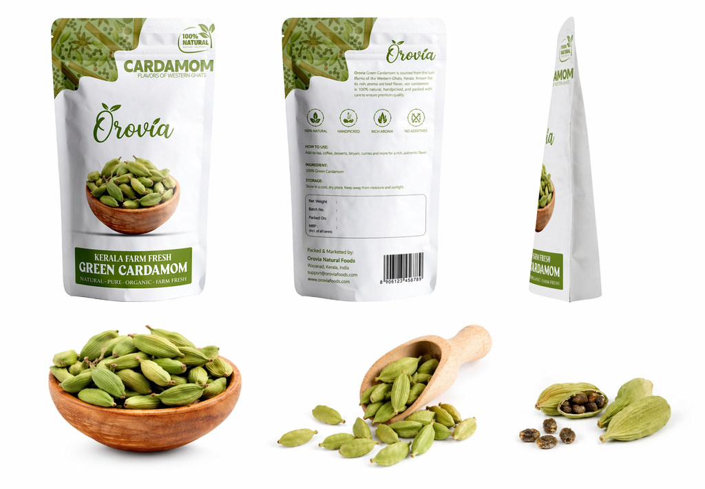 ELA Spices Premium Green Cardamom (Elaichi) Whole Pods – Handpicked, Naturally Aromatic, Fresh & Pure Indian Spice – Rich Flavor for Tea, Coffee, Desserts & Cooking